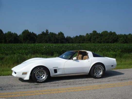 1982 Chevy Corvette parked on country road